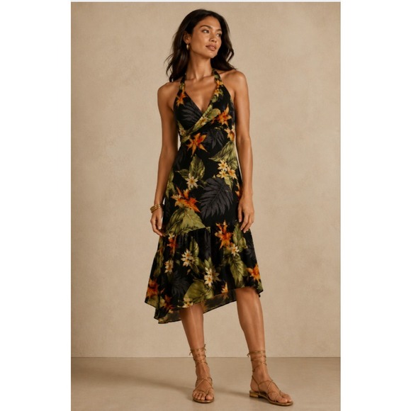 Pacific Legend Apparel, Inc. Dresses & Skirts - 2/$30 Pacific Legend Hawaiian Midi Sun Dress S Tropical Asymmetrical Vintage Y2K